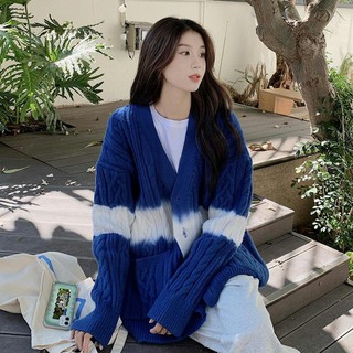 Áo khoác cardigan len cổ chữ V dáng rộng thiết kế mới thời trang xuân thu dành cho nữ 2021