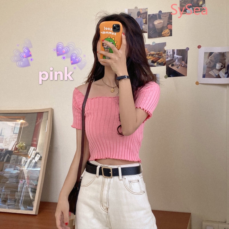 Áo Croptop Dệt Kim Tay Ngắn Thời Trang Mùa Hè Cho Phái Nữ | BigBuy360 - bigbuy360.vn