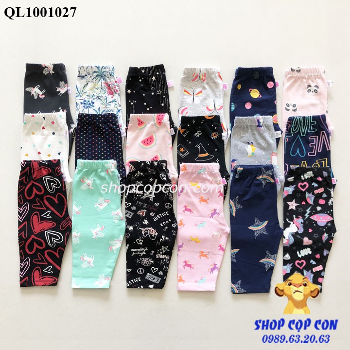 Quần legging lửng cho bé gái từ 8-24kg