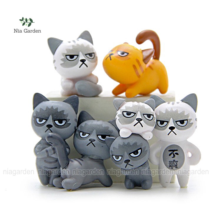 Mô hình mèo trang trí tiểu cảnh chậu cây terrarium Nia Garden N5