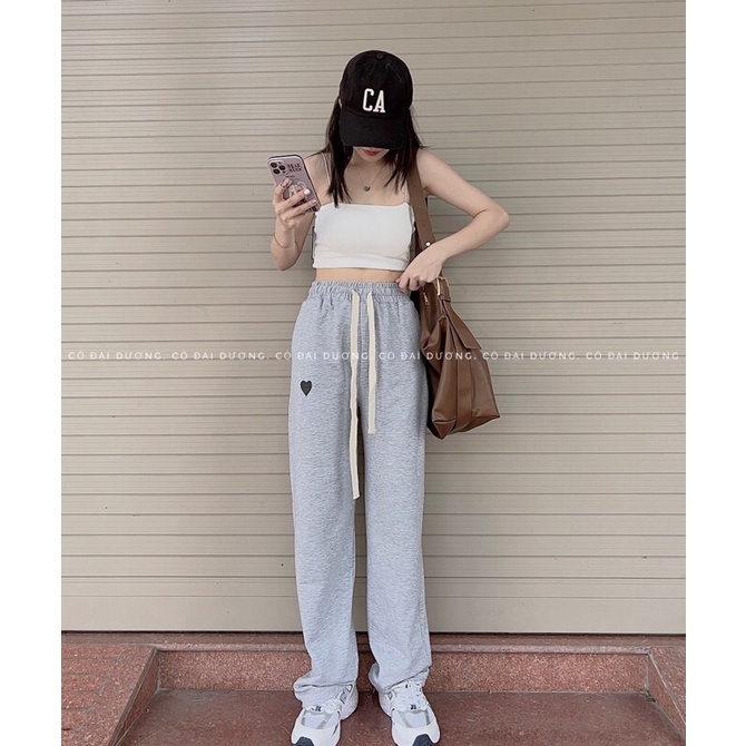 quần da cá thêu tim 813