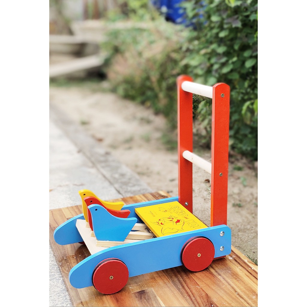 Xe Tập Đi Bằng Gỗ Song Son Cho Bé - Xe Tập Đi Bằng Gỗ 3 Con Chim