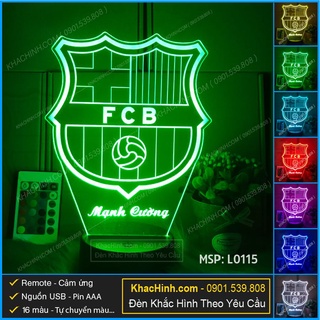 Đèn logo clb bóng đá barcelona - đèn logo clb barcelona, đèn led đổi 16 màu kèm remote