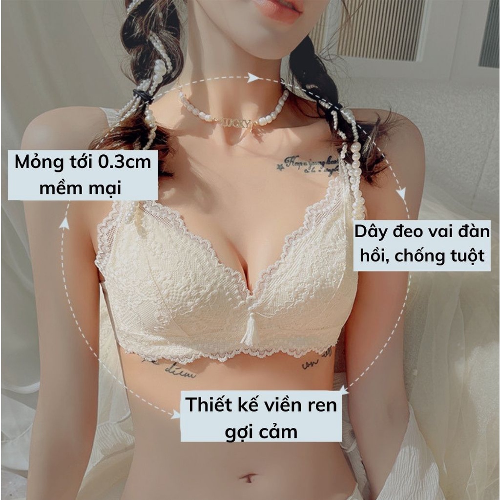Áo lót nữ ren hoa, áo ngực không gọng sexy quyến rũ JOCOSI A2004