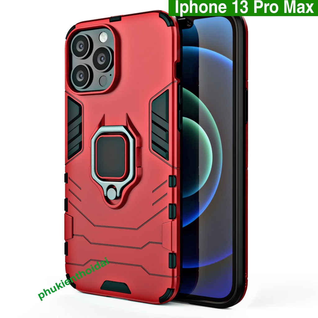 Ốp lưng Iphone 13 Pro Max Iron Man Iring chống sốc chống va đập mạnh giá đỡ xem phim