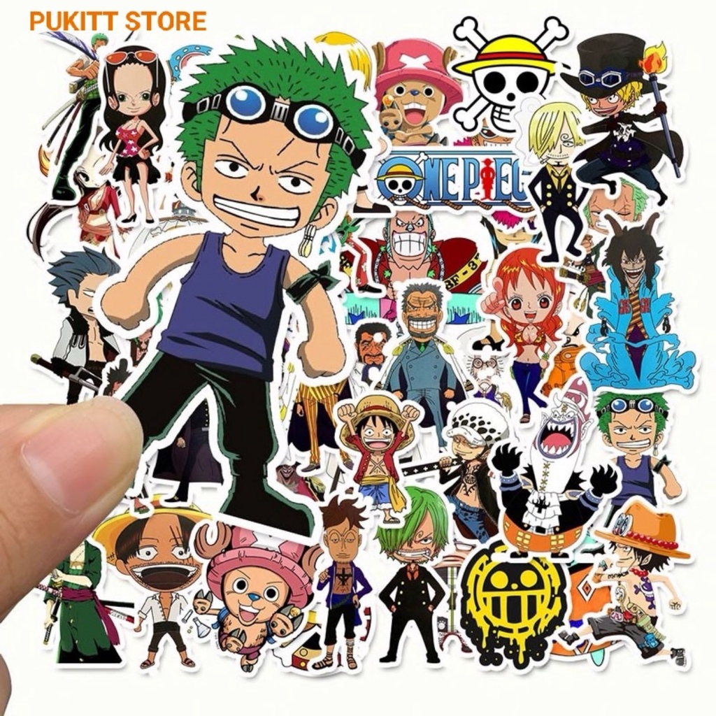 Sticker One Piece - Miếng dán decal One Piece chống nước hình dán Luffy Zoro STK05