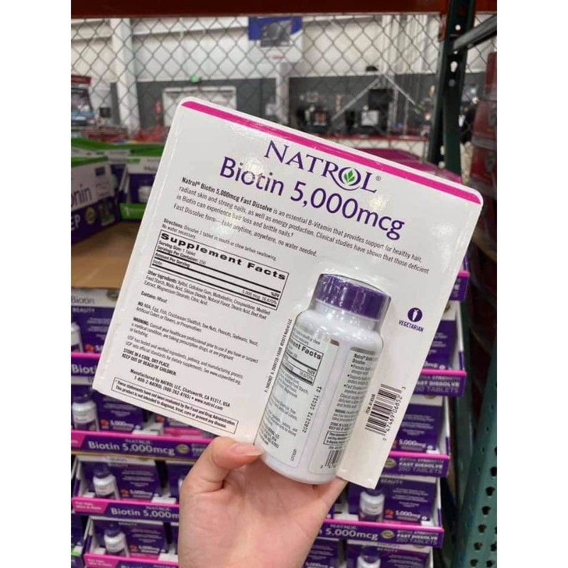 VIÊN NGẬM VỊ DÂU NATROL BIOTIN 5000MCG