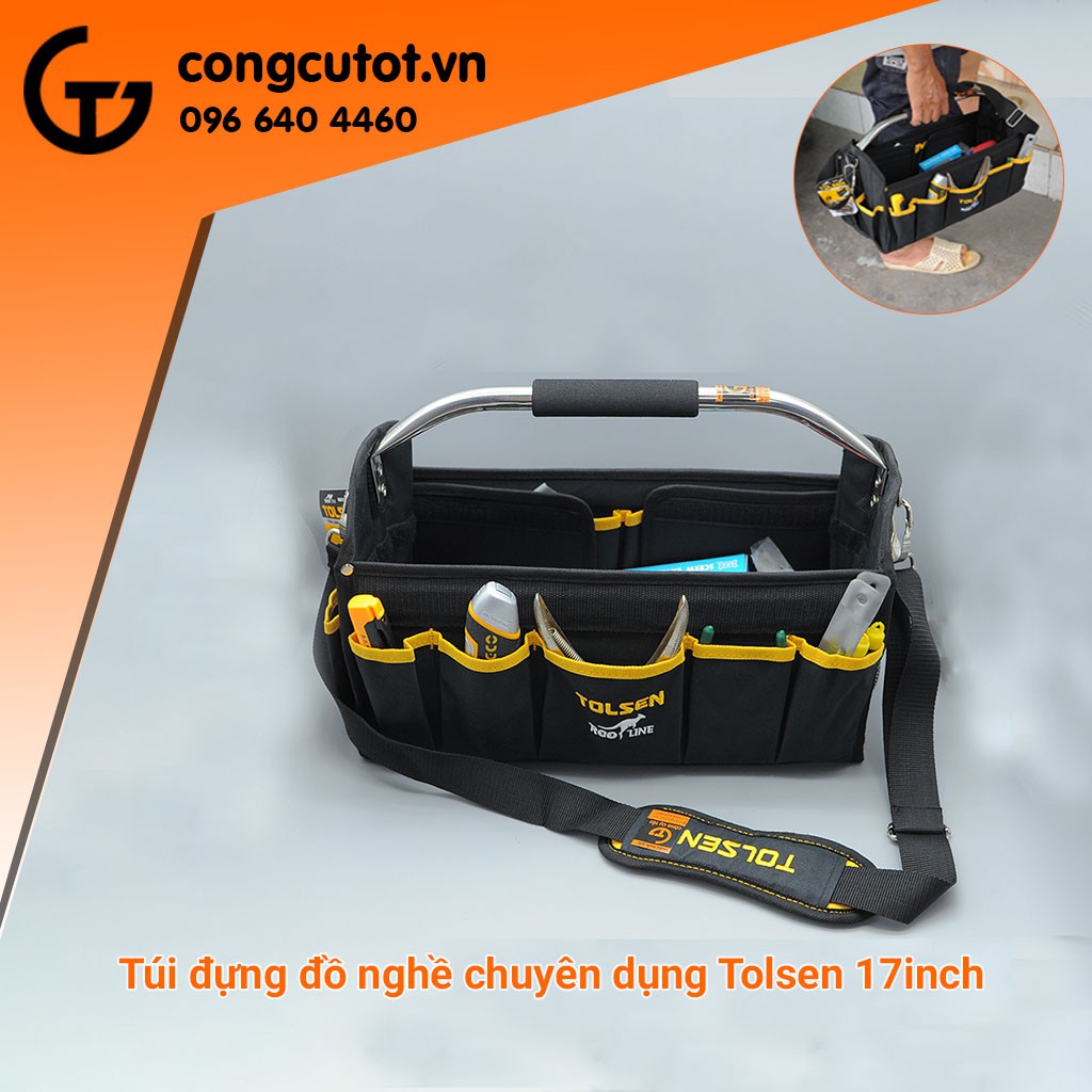 Túi, giỏ đựng đồ nghề, dụng cụ chuyên dụng để cao su Tolsen 17inch 80112