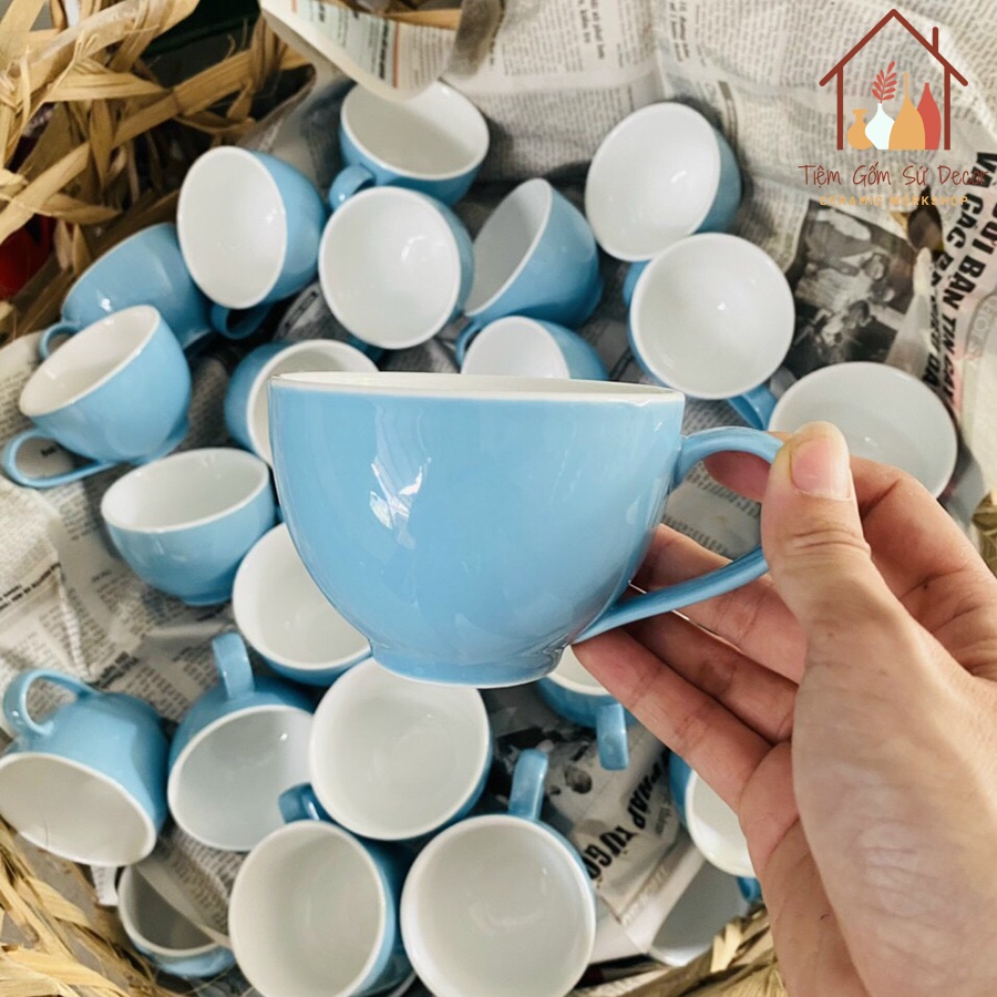 Cốc sứ Bát Tràng chính hãng, cốc sứ uống cafe capuchino 180ml men khử chì, nhiều màu