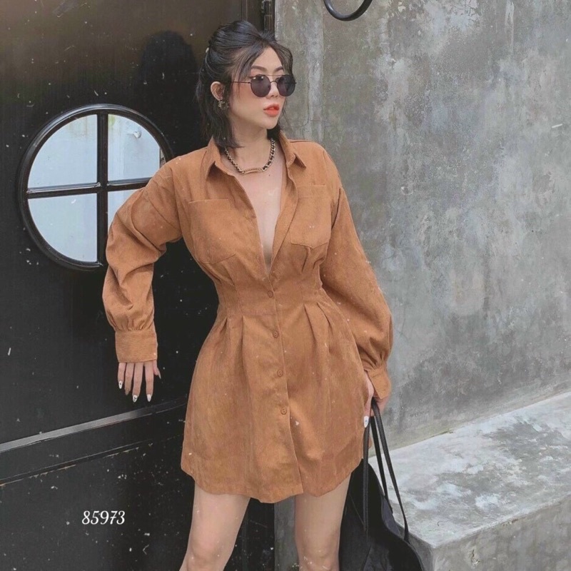 Đầm sơmi tay dài M/L/XL/2XL