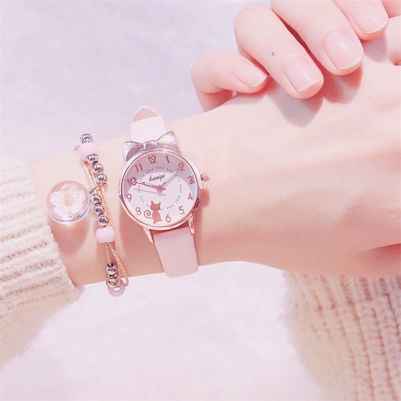 Đồng Hồ Đeo Tay Máy Quartz Mặt Hoạt Hình Dễ Thương Thời Trang Cho Nữ