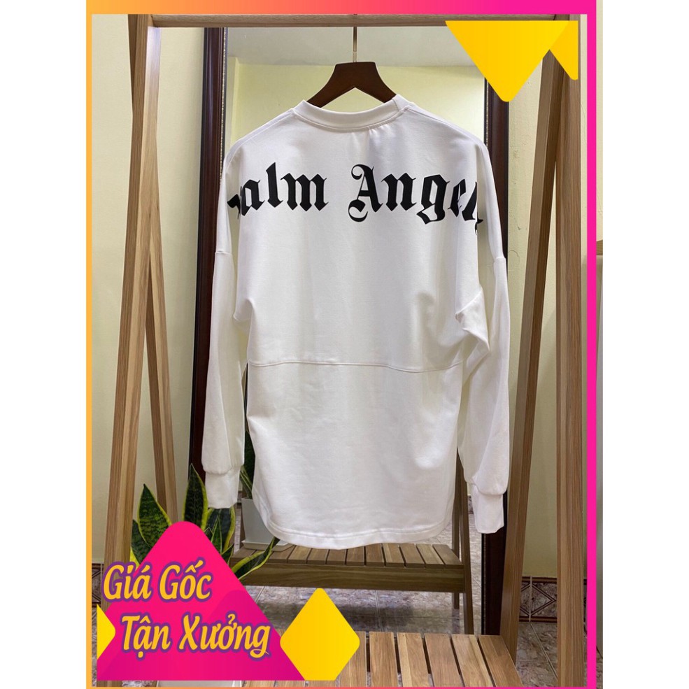 Áo thun Palm Angels Sweater ( lưng áo ), áo phông dài tay form rộng Hottrend2020 ( Nam, Nữ ) ( Màu Trắng ) - FreeShip
