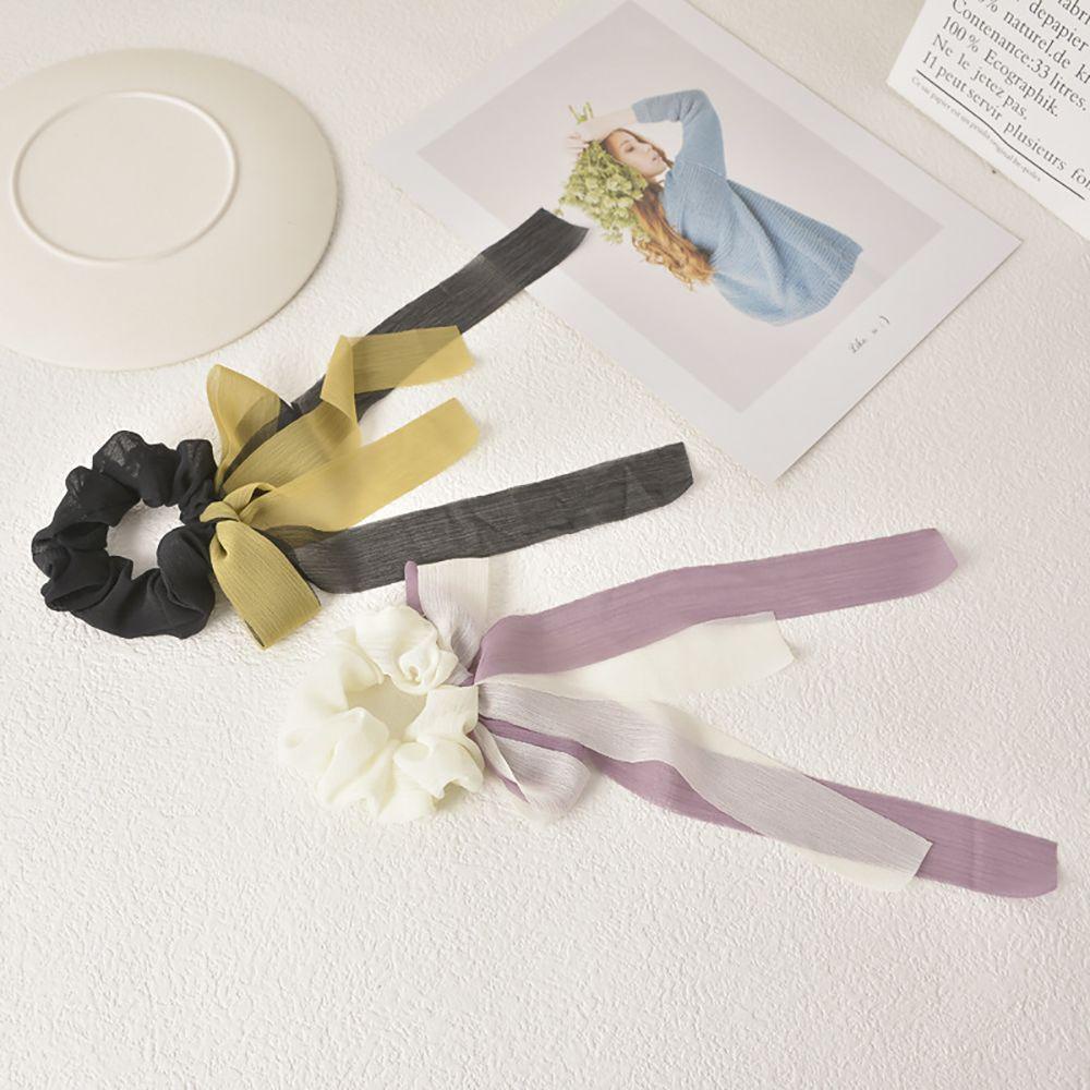 Dây Cột Tóc Ruy Băng Thắt Nơ Lấp Lánh Thanh Lịch Cho Nữ