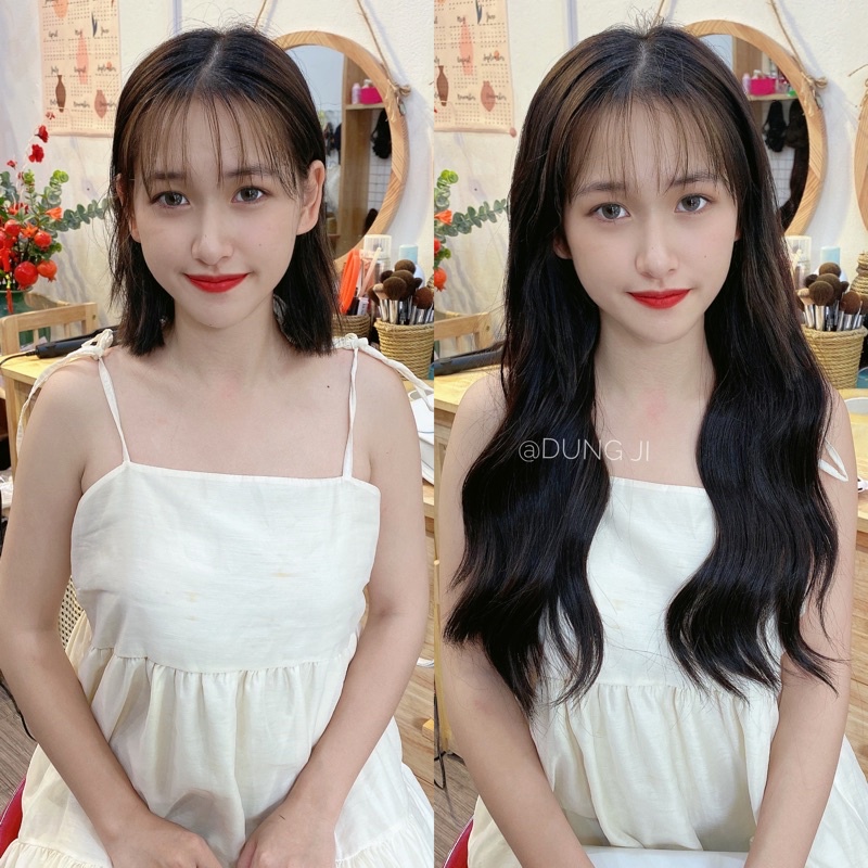 KU07 Tóc giả kẹp u xoăn sóng đẹp 60cm