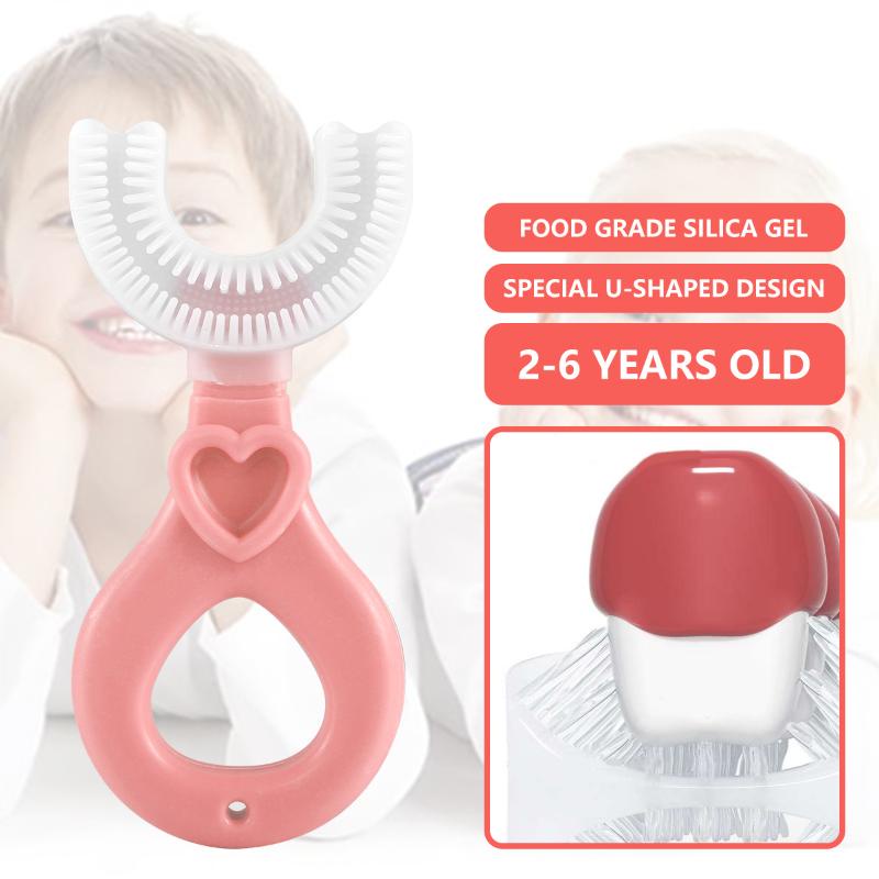 JPRICE [Hàng mới về] Bàn chải đánh răng hình chữ U đầu mềm thiết kế 360 độ cho bé
