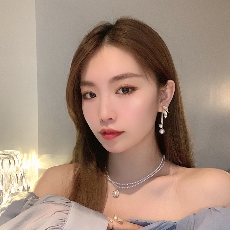 Khuyên tai bạc 925 phối ngọc trai thời trang phong cách cho nữ