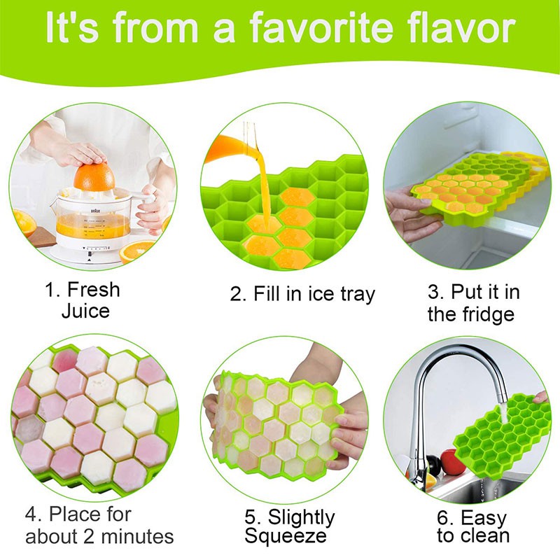 Khuôn Silicone Làm Đá Viên Hình Tổ Ong Linh Hoạt Tiện Dụng