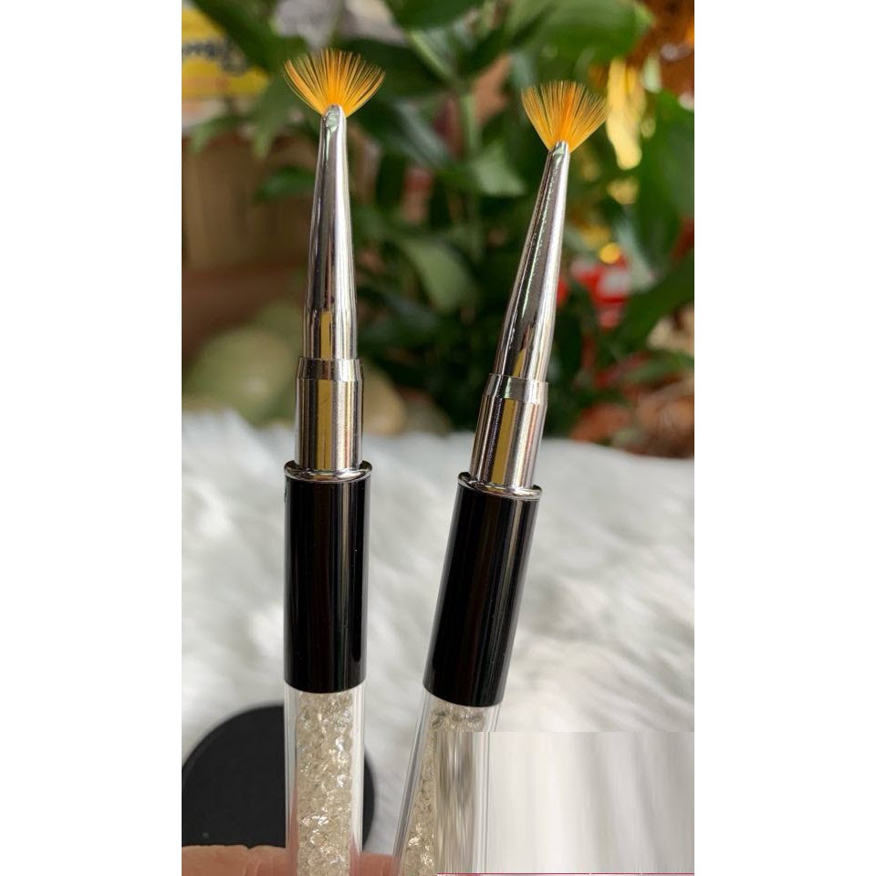 Cọ Dặm Nhũ, Dặm Vảy Cá Nhũ Omber Nail Cán đá - Lẻ 1 Cái