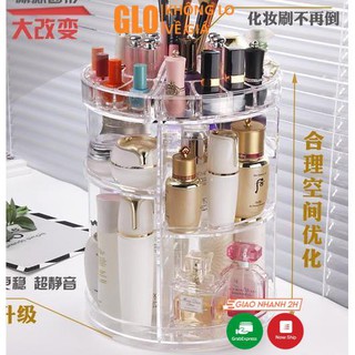 Kệ Mỹ Phẩm, Trang Điểm Xoay 360 Độ Mica Loại To