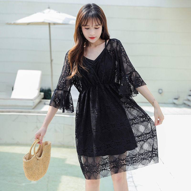 Bộ Đồ Bơi Ba Mảnh Cỡ Lớn Che Phủ Bụng Phong Cách Hàn Quốc Thời Trang Mùa Xuân Cho Nữ