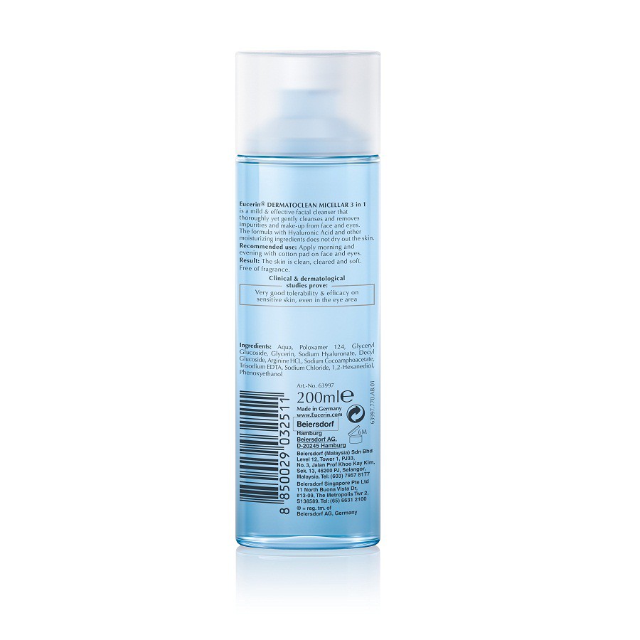 Nước Tẩy Trang 3in1 Eucerin Dermato Clean Micellar Cleansing Fluid 200ml