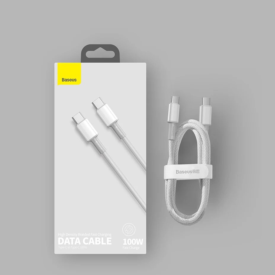 Cáp sạc nhanh TypeC to TypeC Baseus High Density Braided PD 100W 5A/20V, E-marker Chip, Data Cable - Nhất Tín Computer