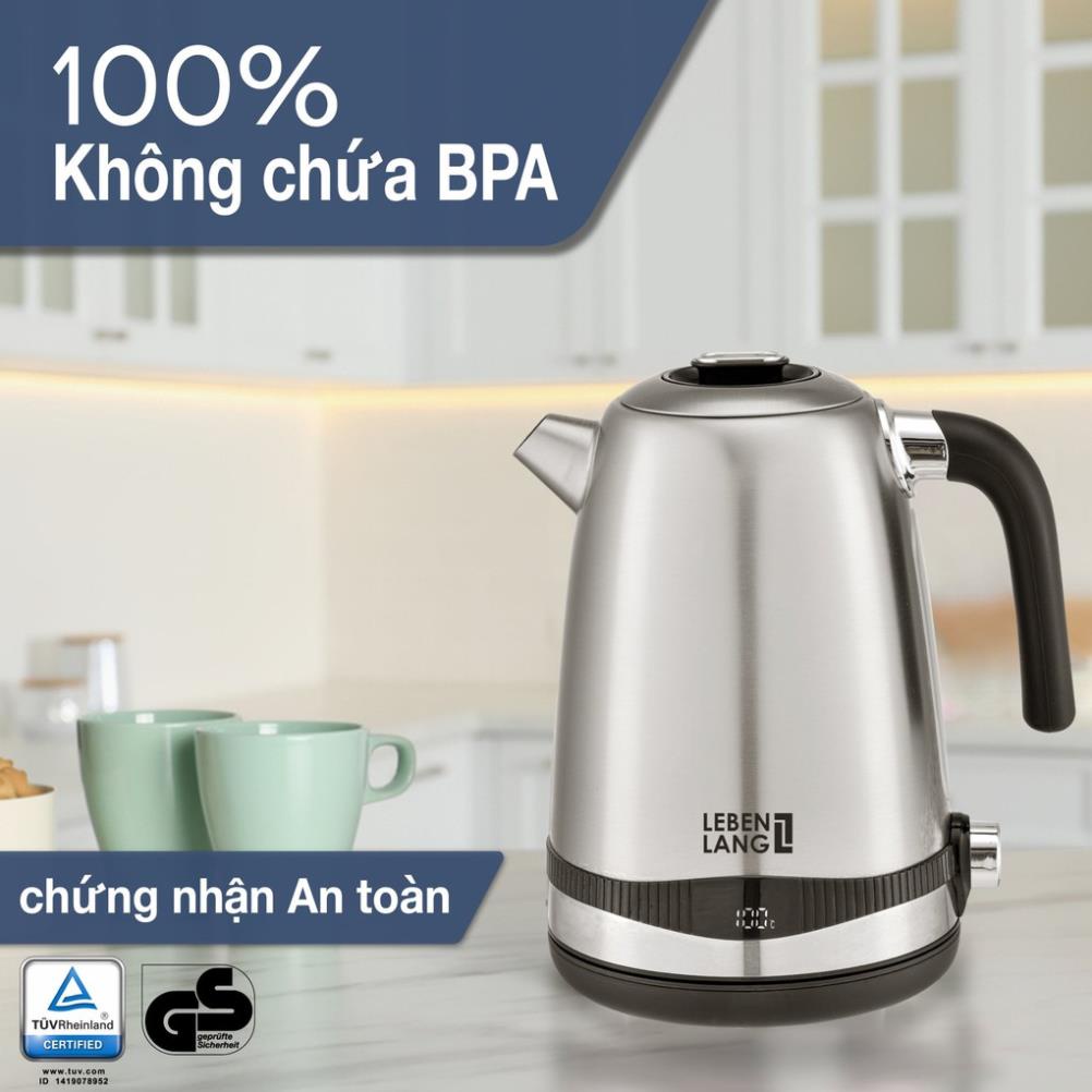 Ấm siêu tốc inox bình siêu tốc inox LEBENLANG LBE2662 1.7L điều khiển nhiệt độ, bảo hành đổi mới trong 24 tháng