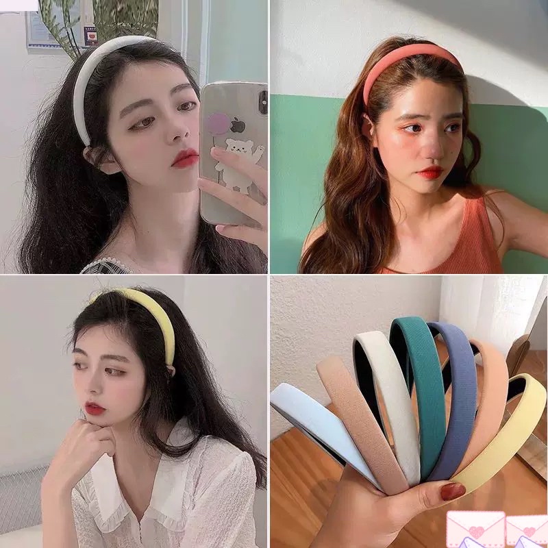 Cài tóc băng đô lụa voan màu kẹo ngọt pastel xinh xắn Ulzzang