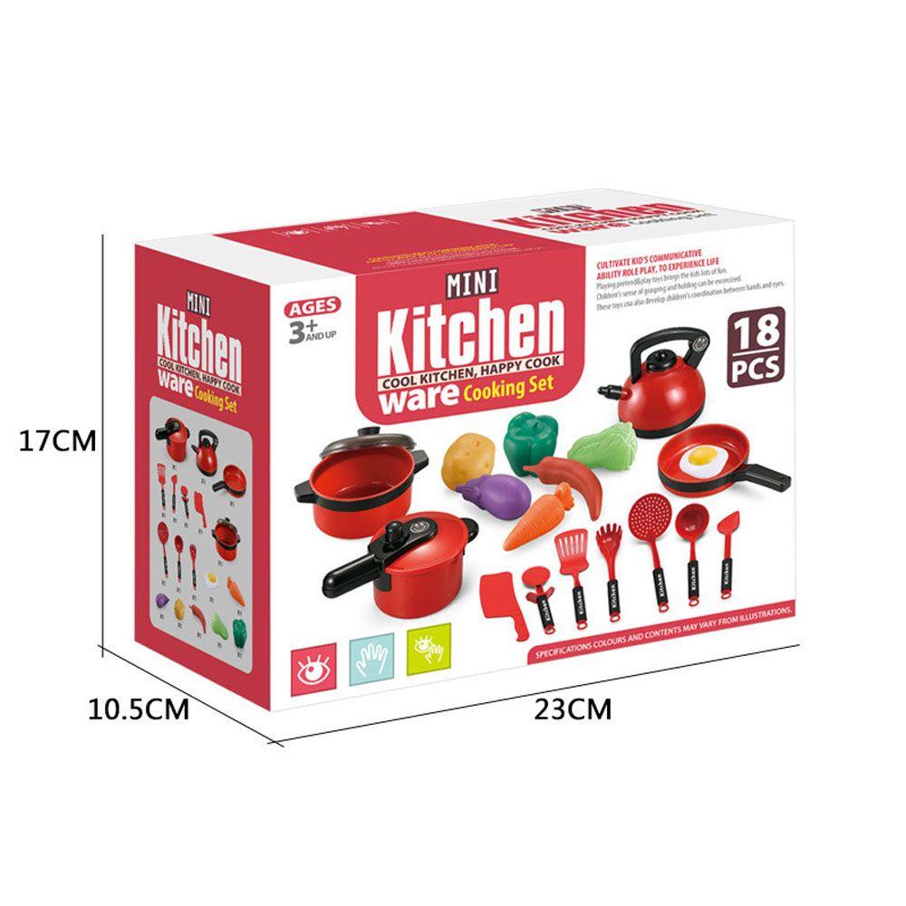 Bộ 18 Món Đồ Chơi Nhà Bếp Bằng Nhựa Thiết Kế Dễ Thương Cho Bé