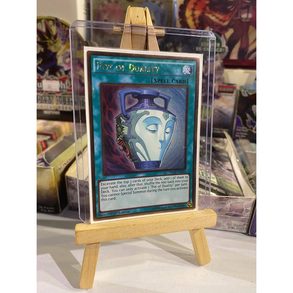 Lá bài thẻ bài Yugioh Pot of Duality - Gold Rare - Tặng bọc bài nhựa bảo quản