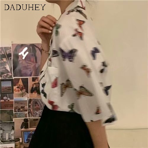 Áo sơ mi mỏng tay ngắn in hình ngọt ngào mùa hè 2022 cho nữ