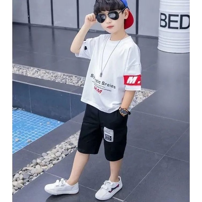 Set 2 Món Áo Thun + Quần Short Thời Trang Cho Bé Trai Từ 3-4 - 5-6 - 7-8 - 9-10 - 11-12 Tuổi Bé Trai