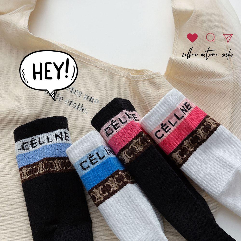 Vớ Cotton Họa Tiết Chữ DWAYNE Phong Cách Harajuku Thanh Lịch Dành Cho Nam Nữ