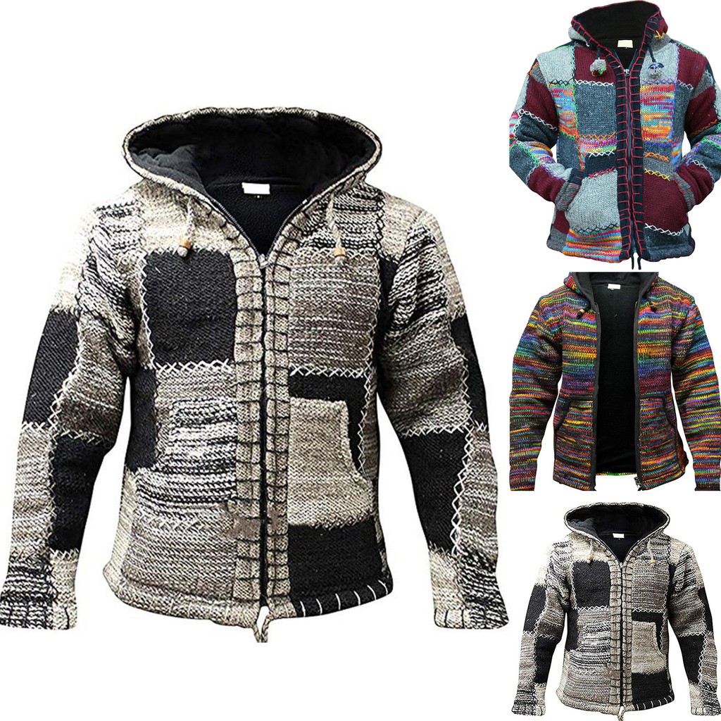 Áo Khoác Cardigan Họa Tiết Thổ Cẩm Có Túi Cho Nam