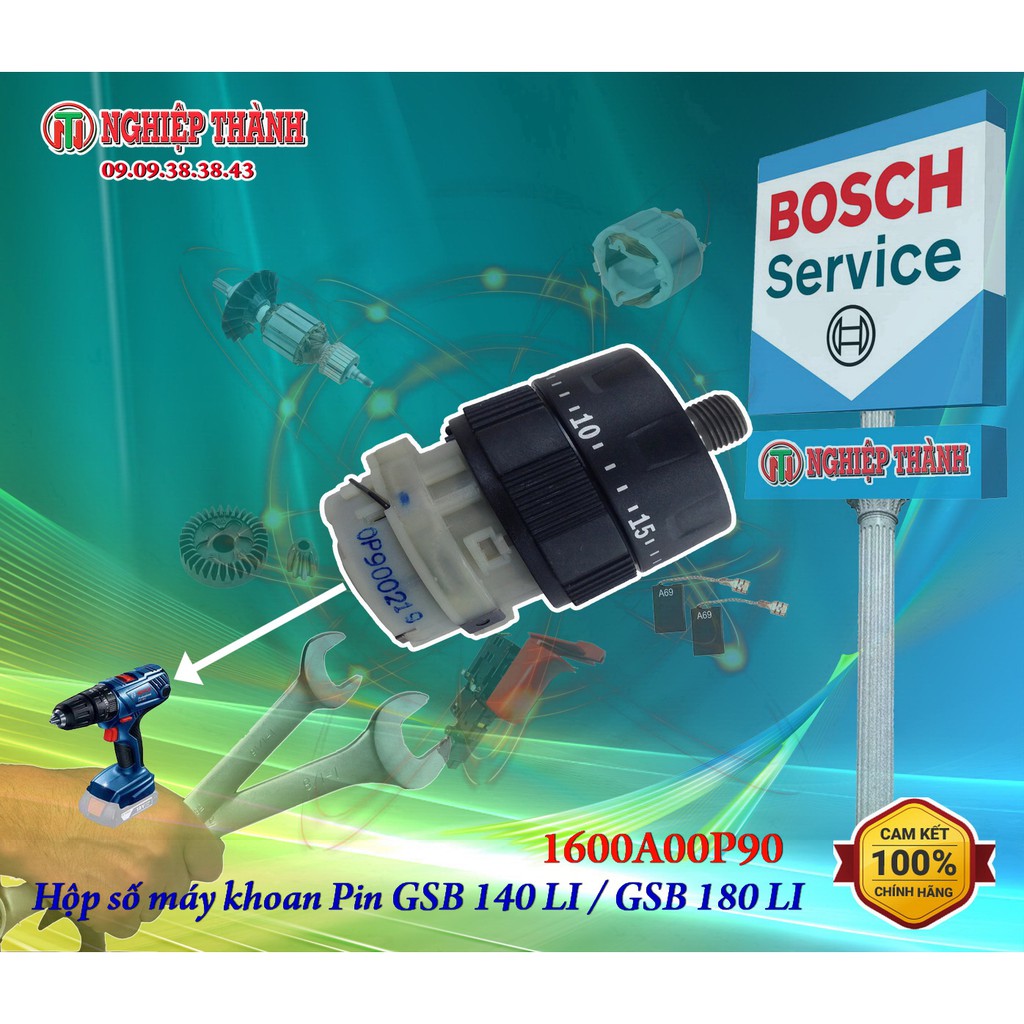 Hộp số máy khoan pin BOSCH GSB 140-LI / GSB 180-LI (1600A00P90)