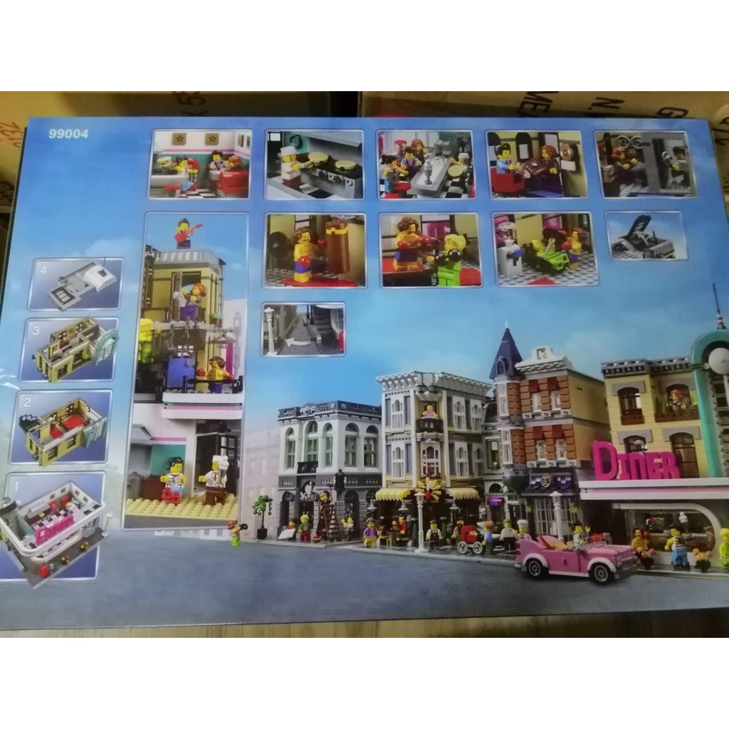 Đồ chơi Lắp ghép Mô hình Nhà Hàng Street view Downtown Diner SX6013 Leji99004