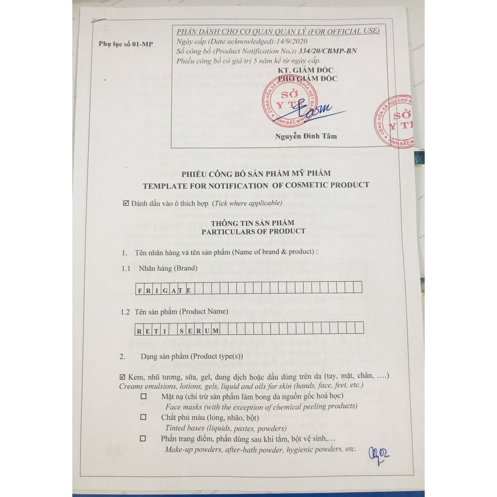 Serum Ret1 Frigate - Trẻ hóa da, căng bóng da, tốt cho da mụn - Full size 30ml