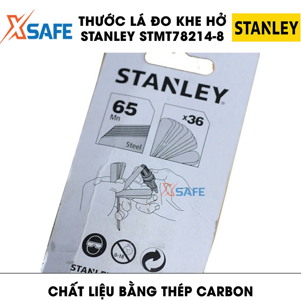 Thước lá đo khe hở STANLEY STMT78214-8 thép carbon Thước lá Stanley kiểu dáng gọn nhẹ, kết quả đo chính xác - Chính hãng