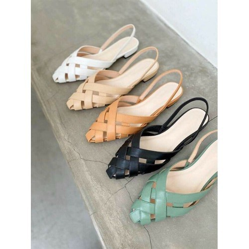 GIÀY SANDAL BỆT MŨI NHỌN DA QUAI ĐAN, giaydepxinh.dangmi