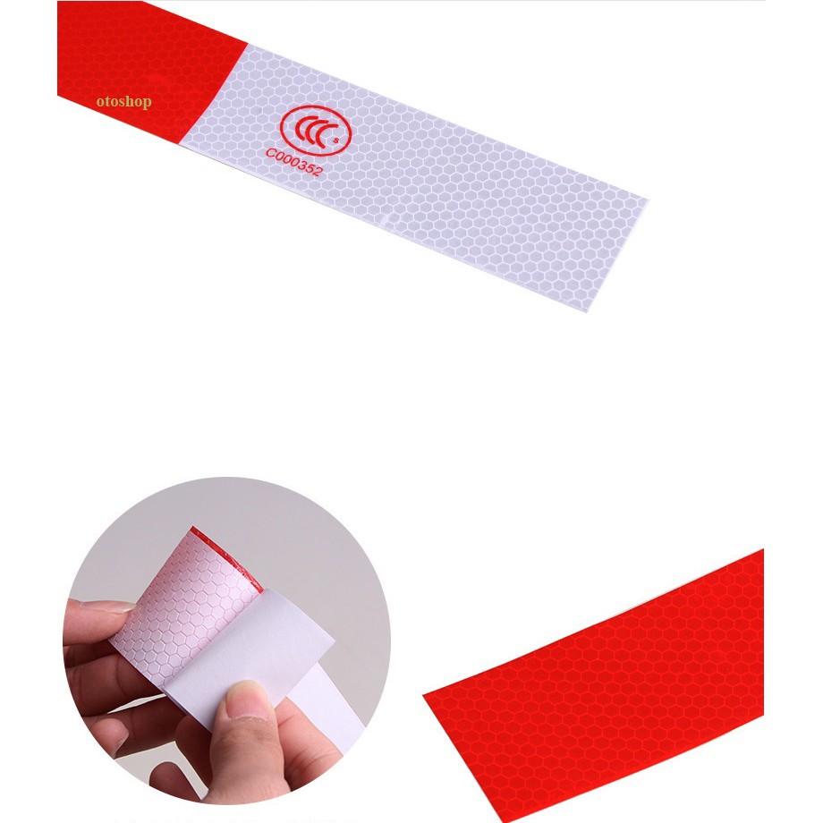 Bộ decal cảnh báo phản quang màu đỏ-trắng