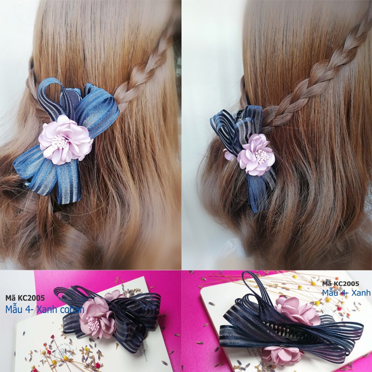 [Xả hàng] KẸP CHÉO HOA 2 MẶT HANDMAKE [ảnh+video thật]