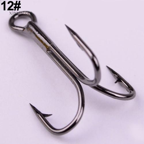 Set 100 Lưỡi Câu Cá 3 Tiêu Bằng Thép Carbon 7 Size 2 / 4 / 6 / 8 / 10 / 12