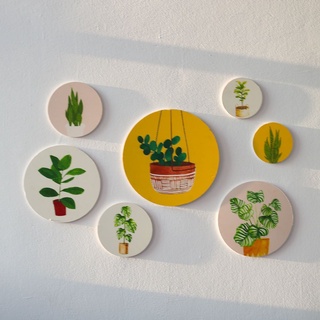 Set 7 Tranh Tròn Decor Dán Tường