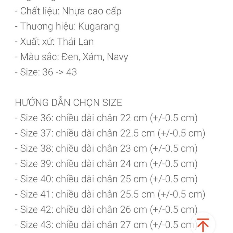 (2 màu - có sẵn) Giầy nhựa đi mưa Thái Lan Kugarang KR5815