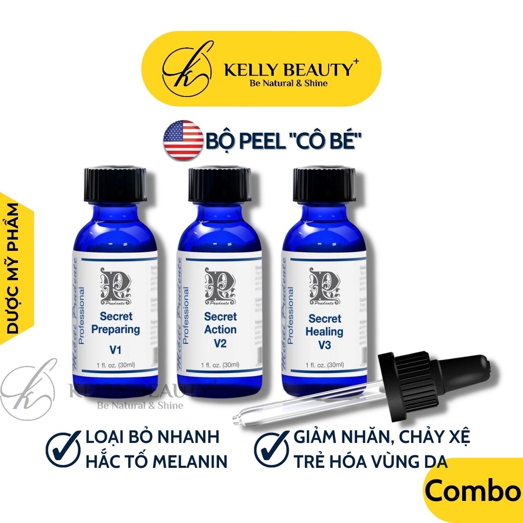 Bộ Peel Cô Bé MIBITI PRUDENTE USA - Giúp Khử Thâm; Trẻ Hóa, Giảm Nhăn Vùng Da | Kelly Beauty