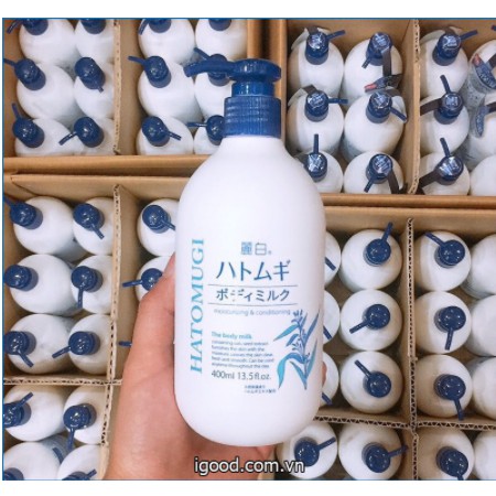 Sữa Dưỡng Thể Trắng Da Hạt Ý Dĩ Hatomugi Nhật Bản Ban Đêm 400ml Giúp Dưỡng Ẩm, Trắng Da