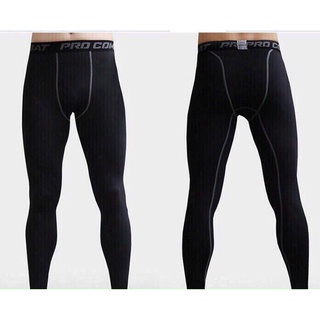 QUẦN GIỮ NHIỆT COMBAT PRO LEGGING TẬP GYM NAM DÁNG DÀI MÀU ĐEN