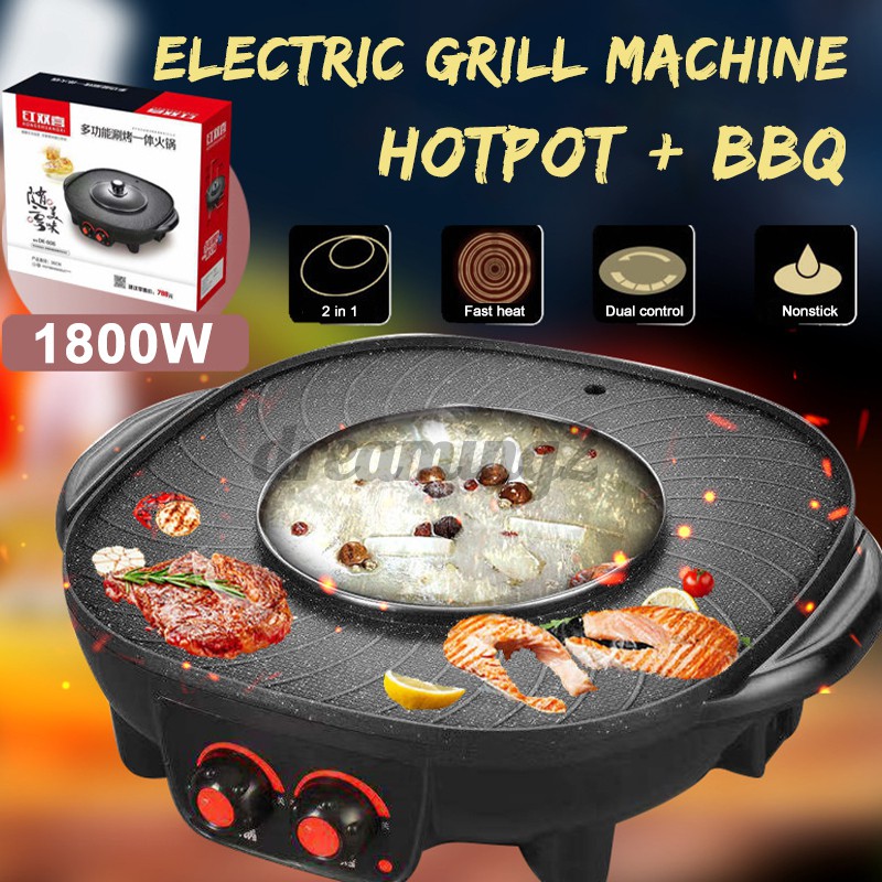 Bộ Nồi Nướng Bbq 2 Trong 1 Không Khói Tiện Lợi Kèm Bộ Phụ Kiện