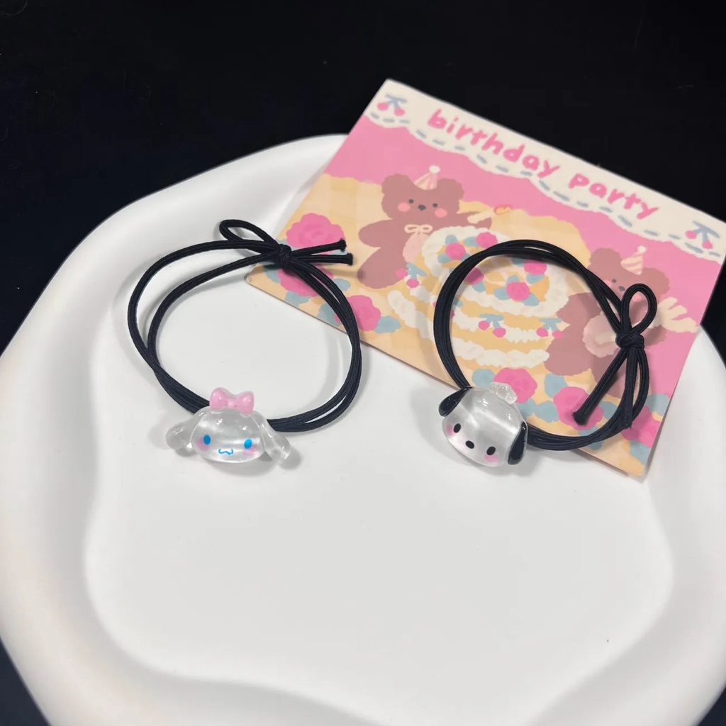 Dây Cột Tóc Trong Suốt Họa Tiết Hoạt Hình Dễ Thương