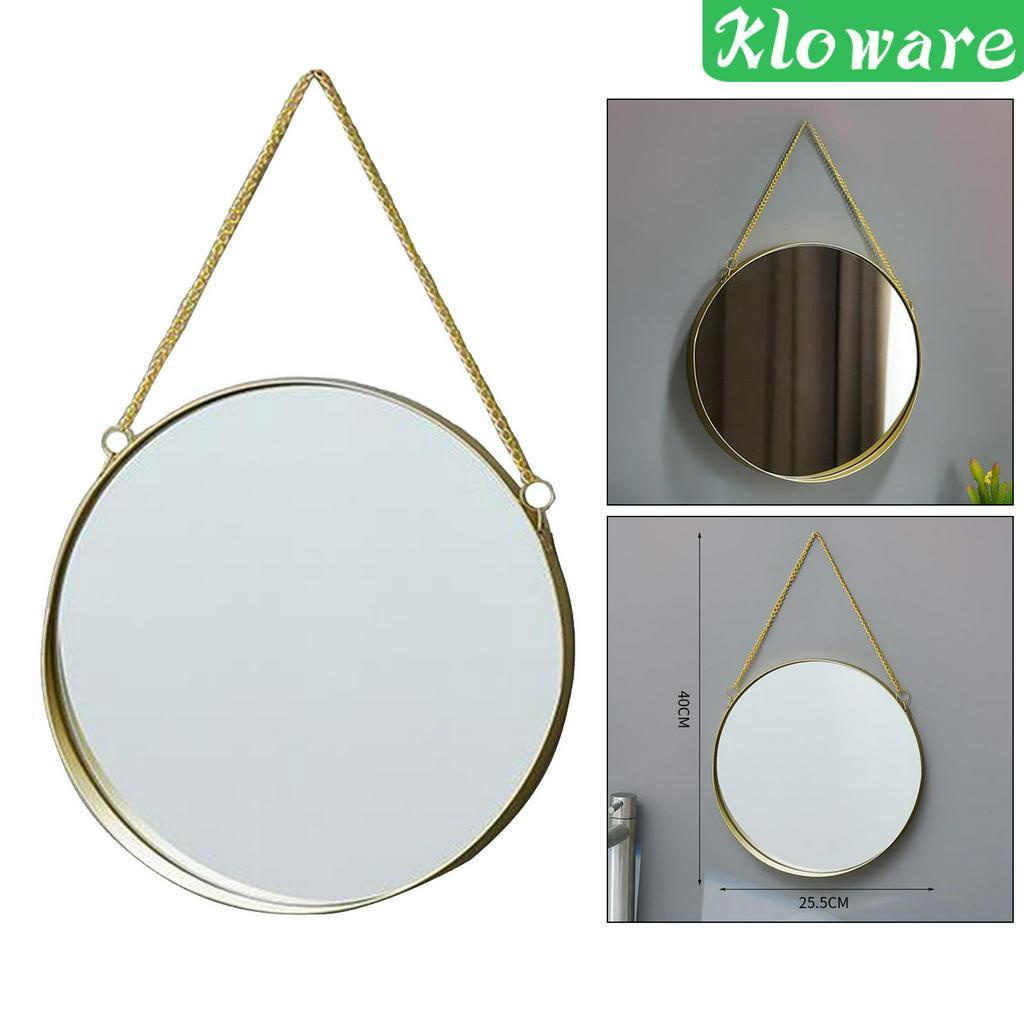 [Kloware] Gương Tròn Gắn Tường Trang Điểm Trang Trí Phòng / Trang Điểm Khung Màu Vàng